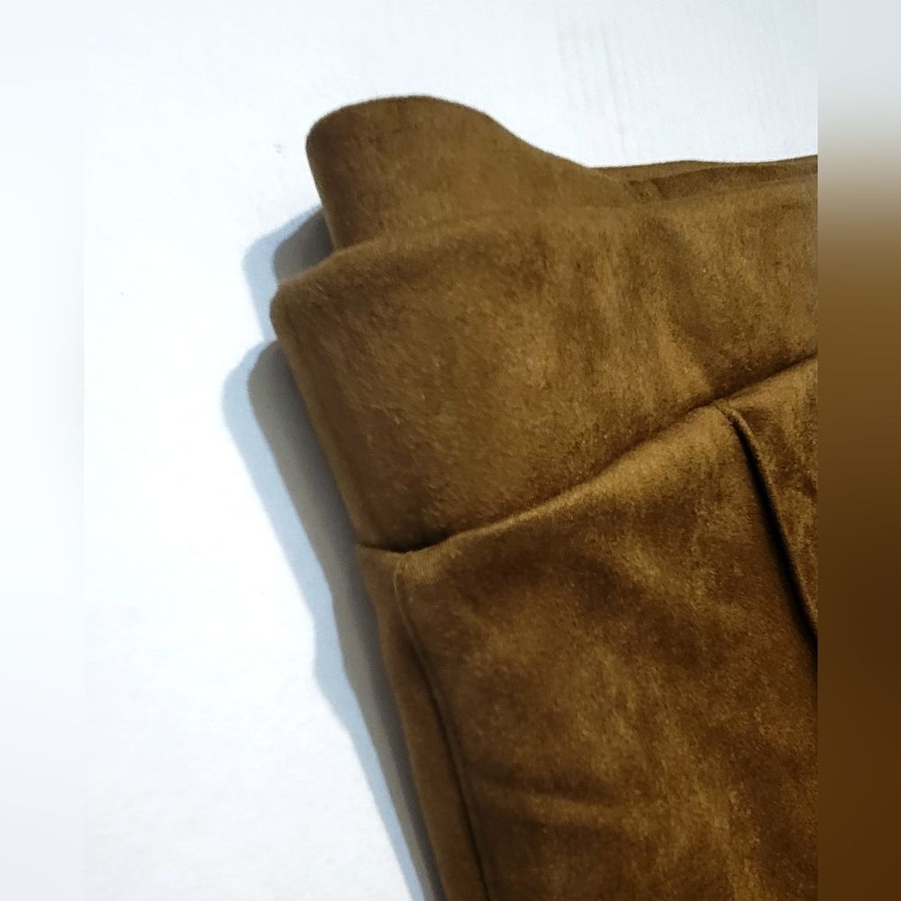 Matty M Women's XXL High Rise Bootcut Faux Suede Stretch Pants Spice Brown NWT - Picture 6 of 13